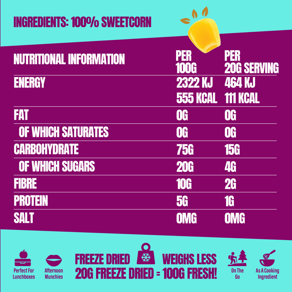 Sweetcorn – Crunchy & Freeze Dried